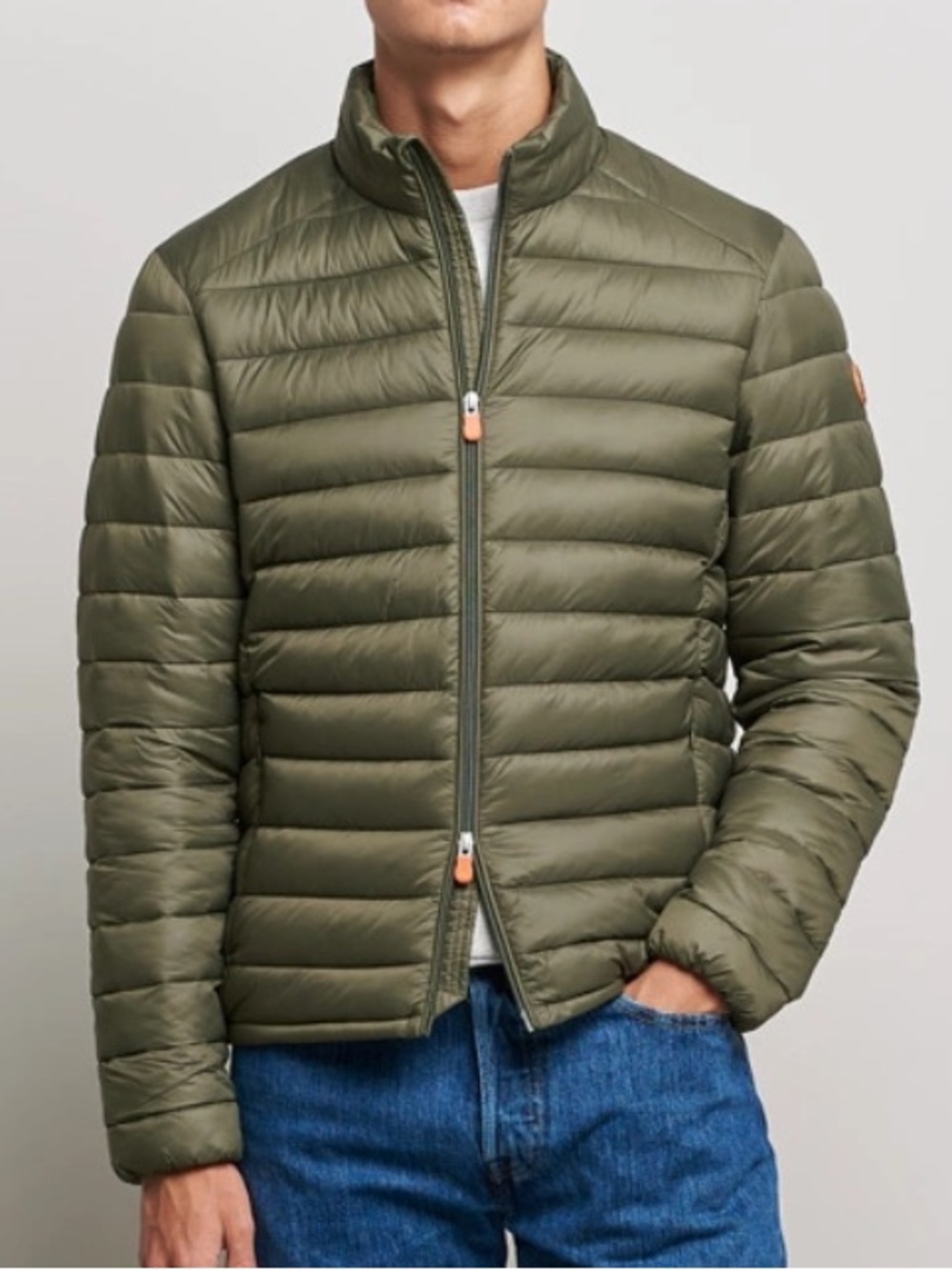 SAVE THE DUCK Ultra Light Puffer ALEXANDER Jacket in Laurel Green sz L